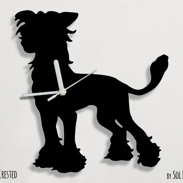 Chinese Crested Dog - Wall Clock Silhouette