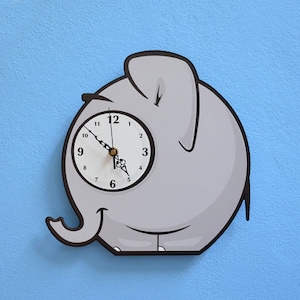 Little Elephant Cartoon - Wall Clock