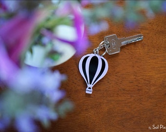 Llavero de silueta de globo aerostático - Lindo encanto de bolsa de globo - Encanto de cremallera - Accesorios de bolsa - Llavero - Idea de regalos pequeños - Regalo para ella