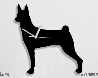Basenji Dog - Wall Clock Silhouette