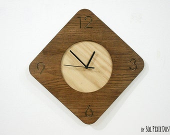 Wooden Simply Rhombus  - Wood Wall Clock