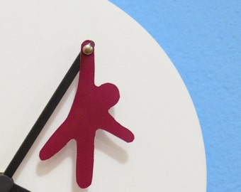 Fuchsia Hanging Man - Wall Clock