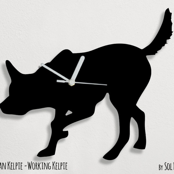 Australian Kelpie  Dog - Wall Clock Silhouette