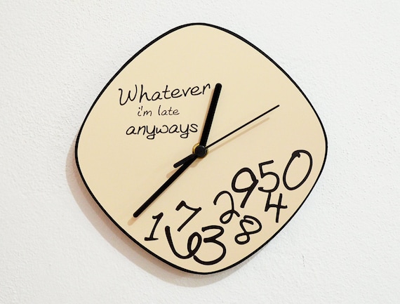 I/'m late anyways Pink Wall Clock Custom Name Whatever