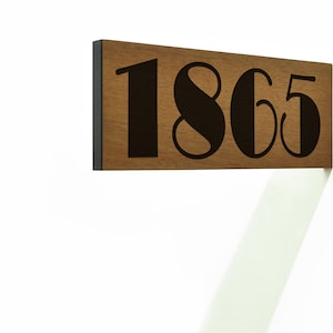 Modern Projecting Sign - Custom Double sided Sign - Broadway Font - Laser Engraved Sign - Personalized Address Sign - Housewarming Gift