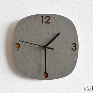 Horloge murale en béton et bois - Horloge murale moderne - Décoration intérieure - Art mural minimaliste - Idée cadeau de pendaison de crémaillère - Cadeau de mariage anniversaire