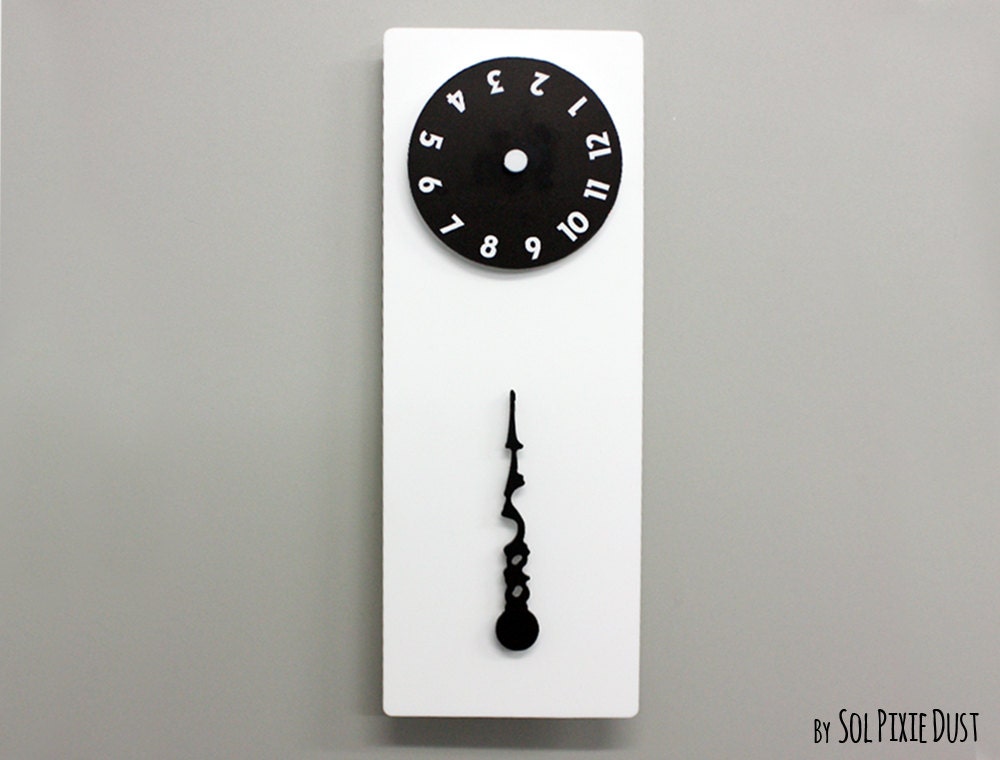Stable Hand, Rotating Numbers - White Wall Clock - Etsy