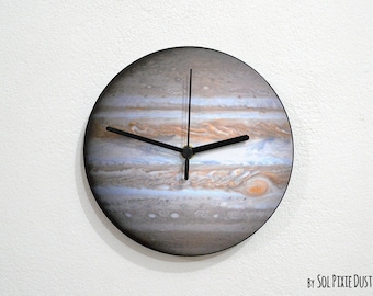 Jupiter Wall Clock, Astronomy Gift, Space Clock, Planet Wall Clock