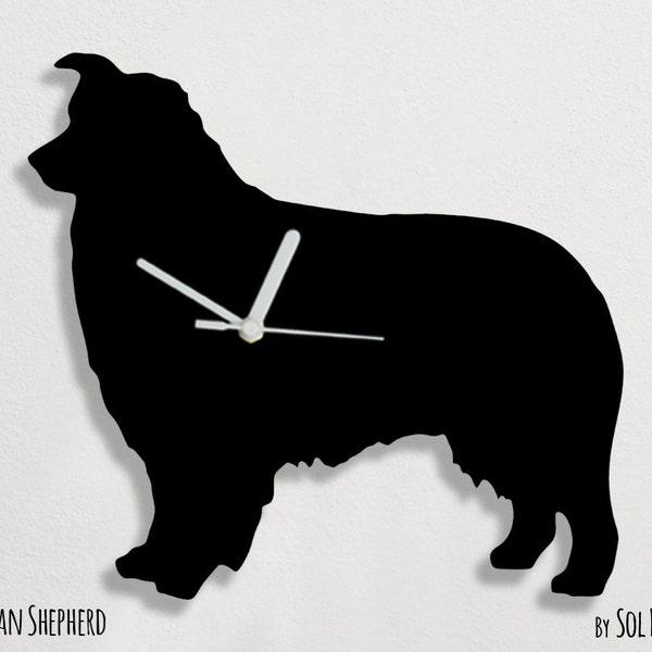 Australian Shepherd Dog - Wall Clock Silhouette