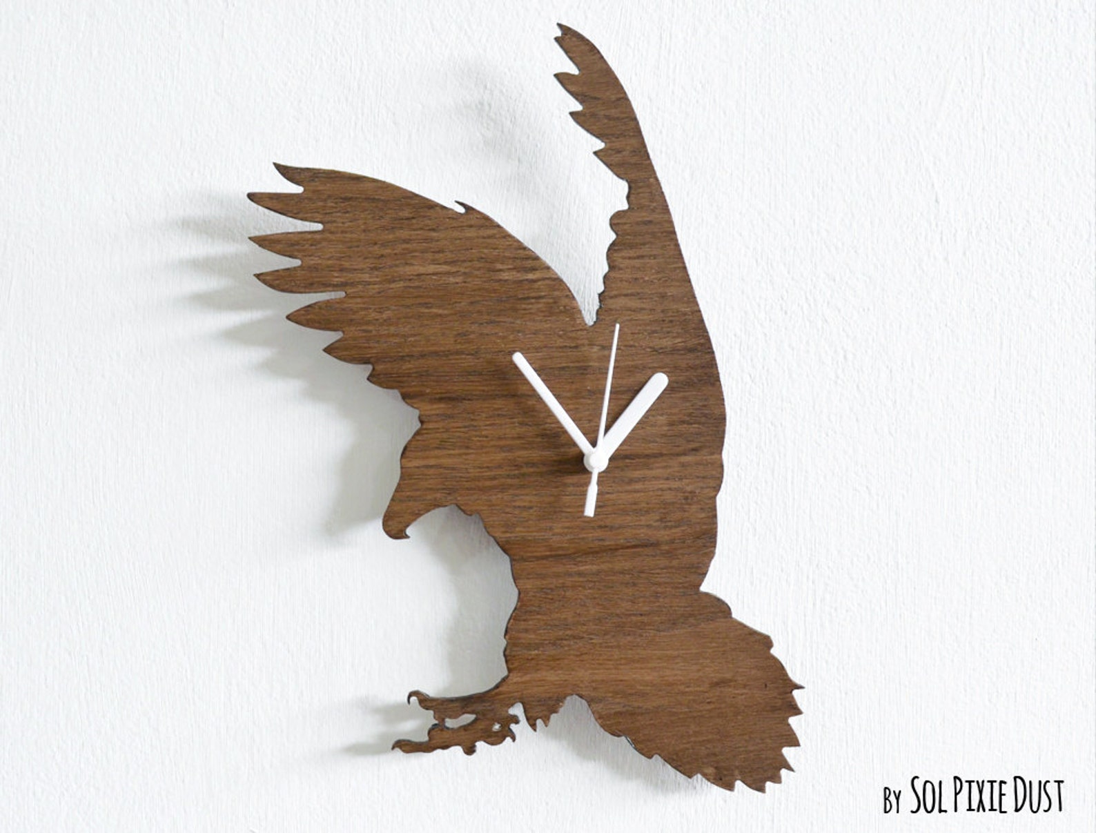 Eagle Flying Wooden Wall Clock Etsy