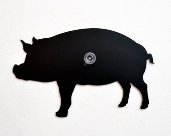Silueta de cerdo -Gancho de pared / Gancho de abrigo / Colgador de llaves