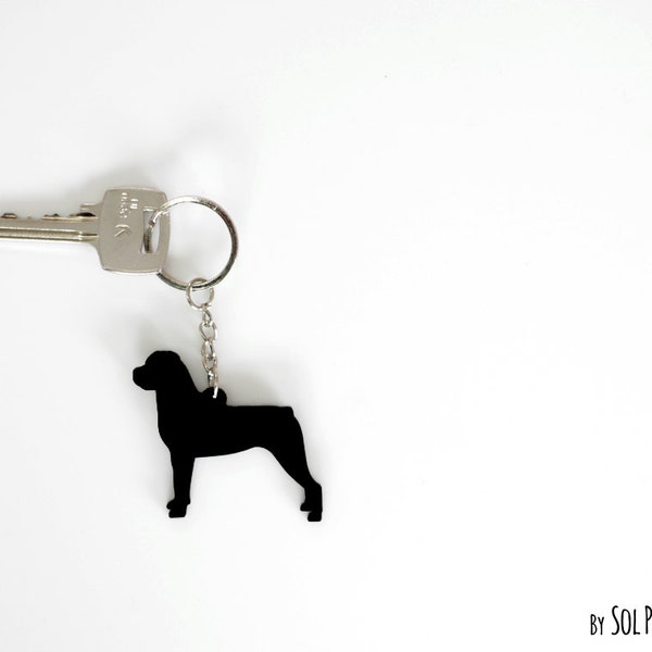Rottweiler Dog Keychain Silhouette