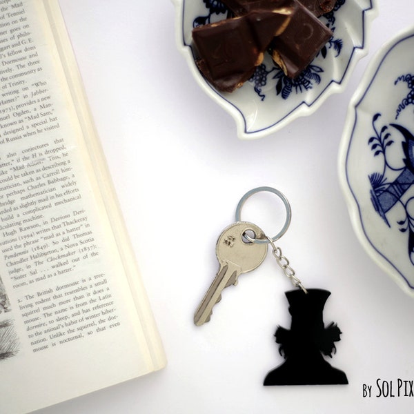 Mad Hatter Silhouette Key Ring