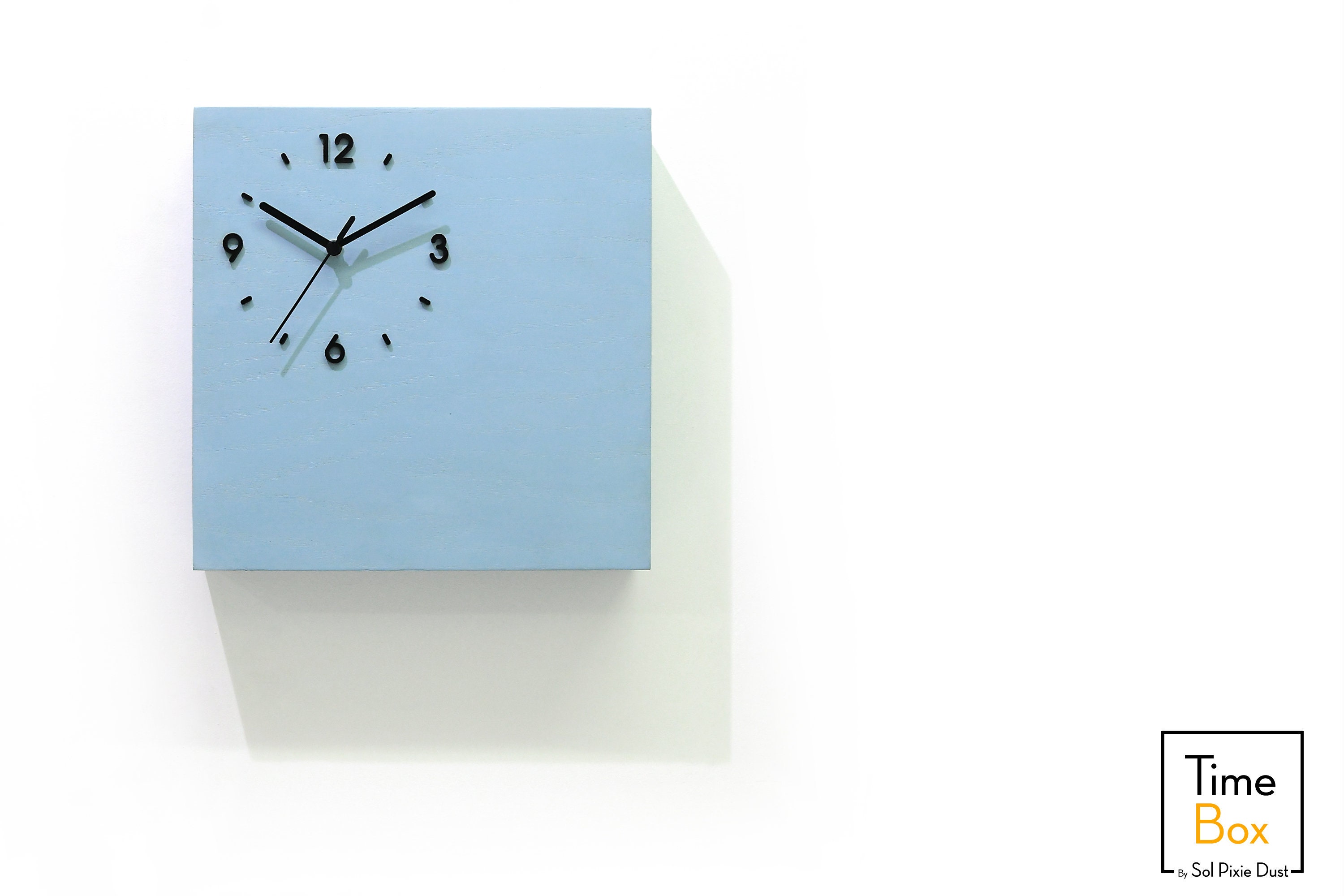 Time Clock Box Wooden Time Box Clock With Secret Compartment - Blue Chalk - Pendulum ...