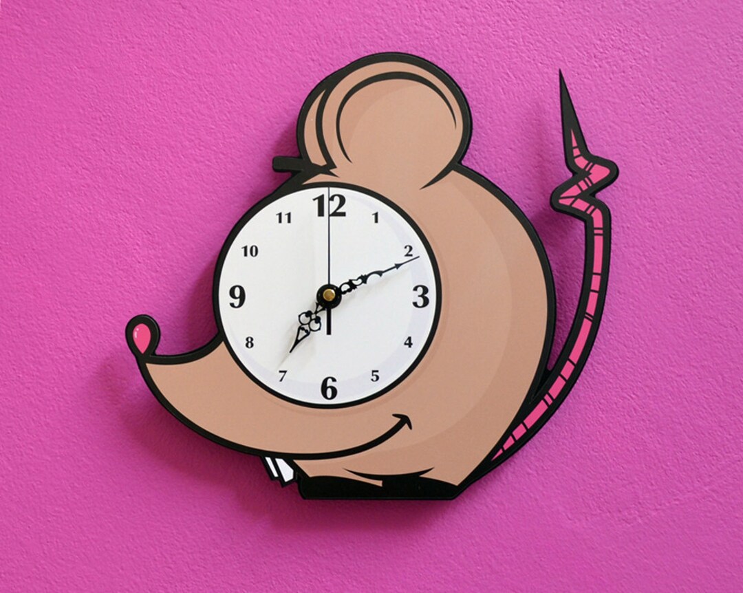 Cute Little Mouse Cartoon - Wall Clock - Etsy