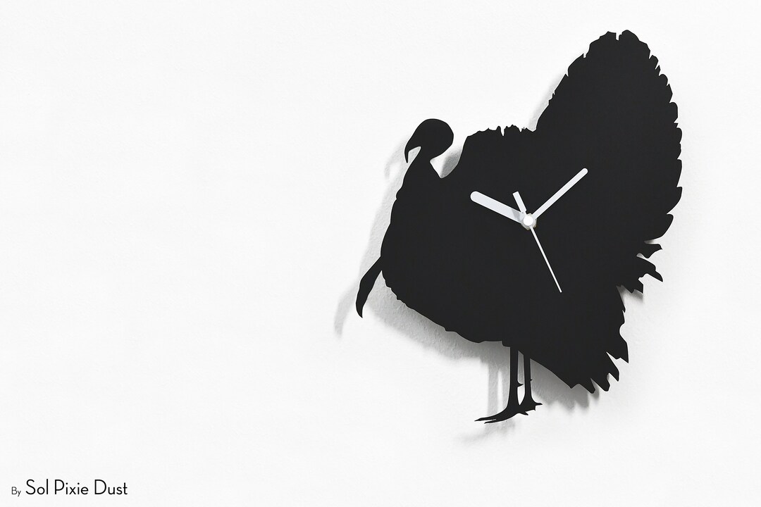 Turkey Silhouette Wall Clock Turkey Clock Farmhouse Decor Etsy