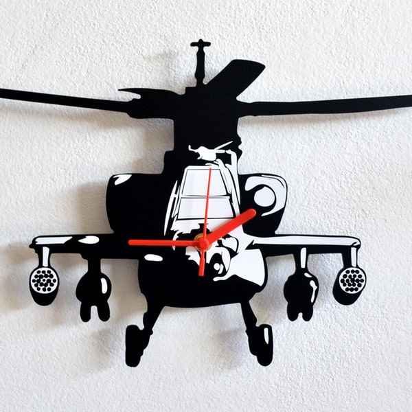Apache Helicopter - Wall Clock