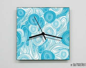 Colorful Scallop Seablue Pattern Wall Clock