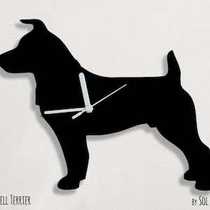 Jack Russell Terrier Chien - Horloge Murale Silhouette