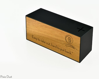 Wood Money Box - Personalized Gift Ideas - Money Bank - Fund Box - Cash Box for Bill - Coins Bank - Gift for Him - Custom Engraved Quotes