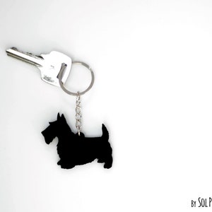 Scottish Terrier Dog Keychain Silhouette