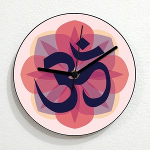 Yoga Devanagari OM  ॐ - Wall Clock
