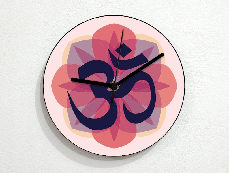 Yoga Devanagari OM ॐ Wall Clock Etsy