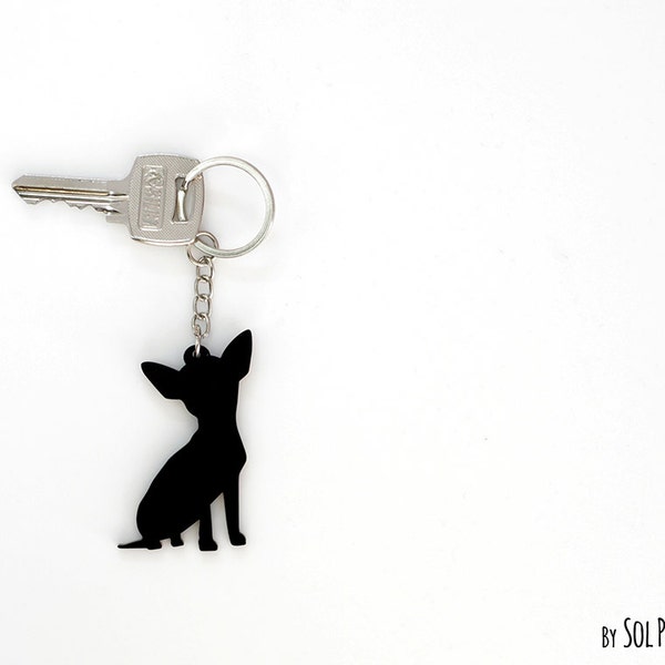 Silhouette de porte-clés pour chien Chihuahua