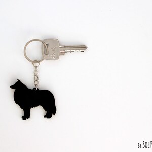 Collie Dog Keychain Silhouette