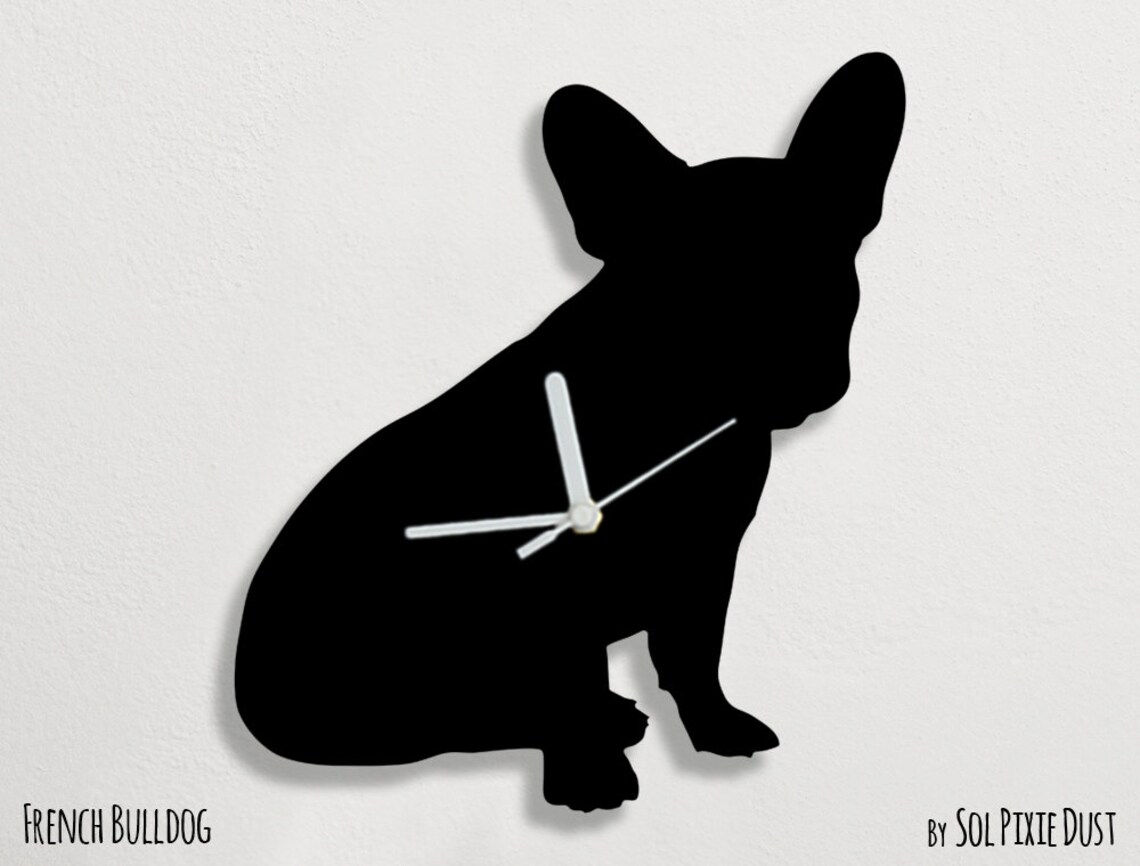 French Bulldog Dog 2 Wall Clock Silhouette Etsy