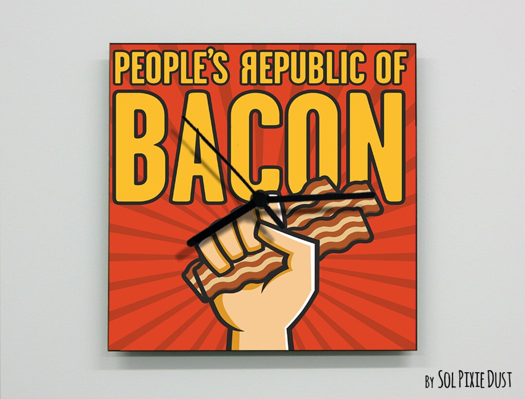 In Bacon We Trust Kitchen Wall Clock - Etsy
