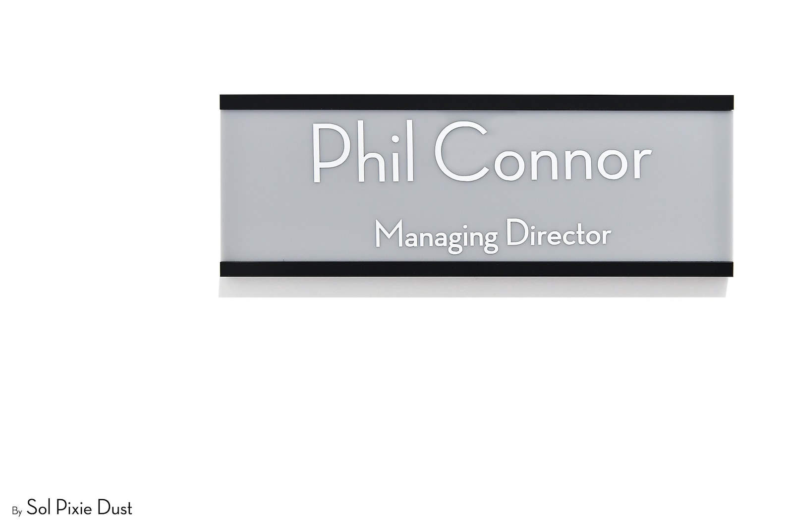 Office Door Name Plate Gray Acrylic Slide Plate Custom Wall Etsy