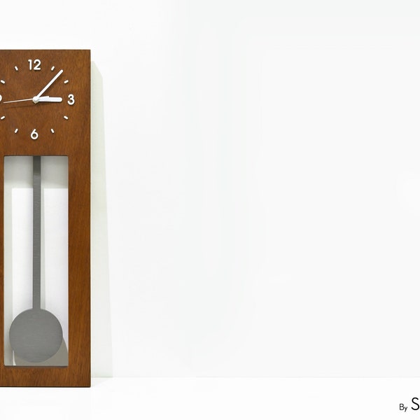 Pendulum Wood Wall Clock Etsy