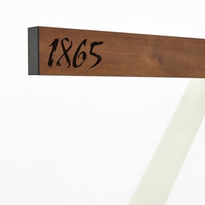 Modern Projecting Wall Mounted Sign - Custom Double sided Address Sign - Street Number - Laser Engraved Sign - Front Door, Porch Sign