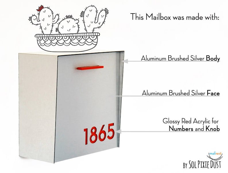 Custom Modern Mailbox Modern Mailbox With Brushed Aluminum Face And Body And Red Acrylic Wall Mounted Mailbox Mailnest Type 1 Home Living Mailboxes Fontane Physio De