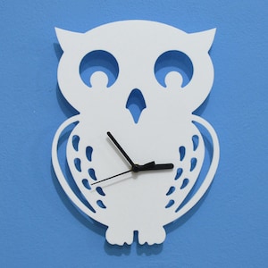Owl Kids Cartoon Silhouette - Horloge murale