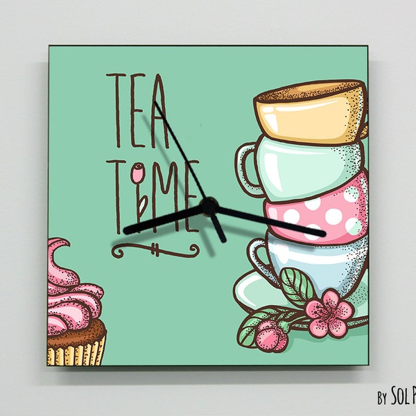 Teapot Wall Clock Etsy