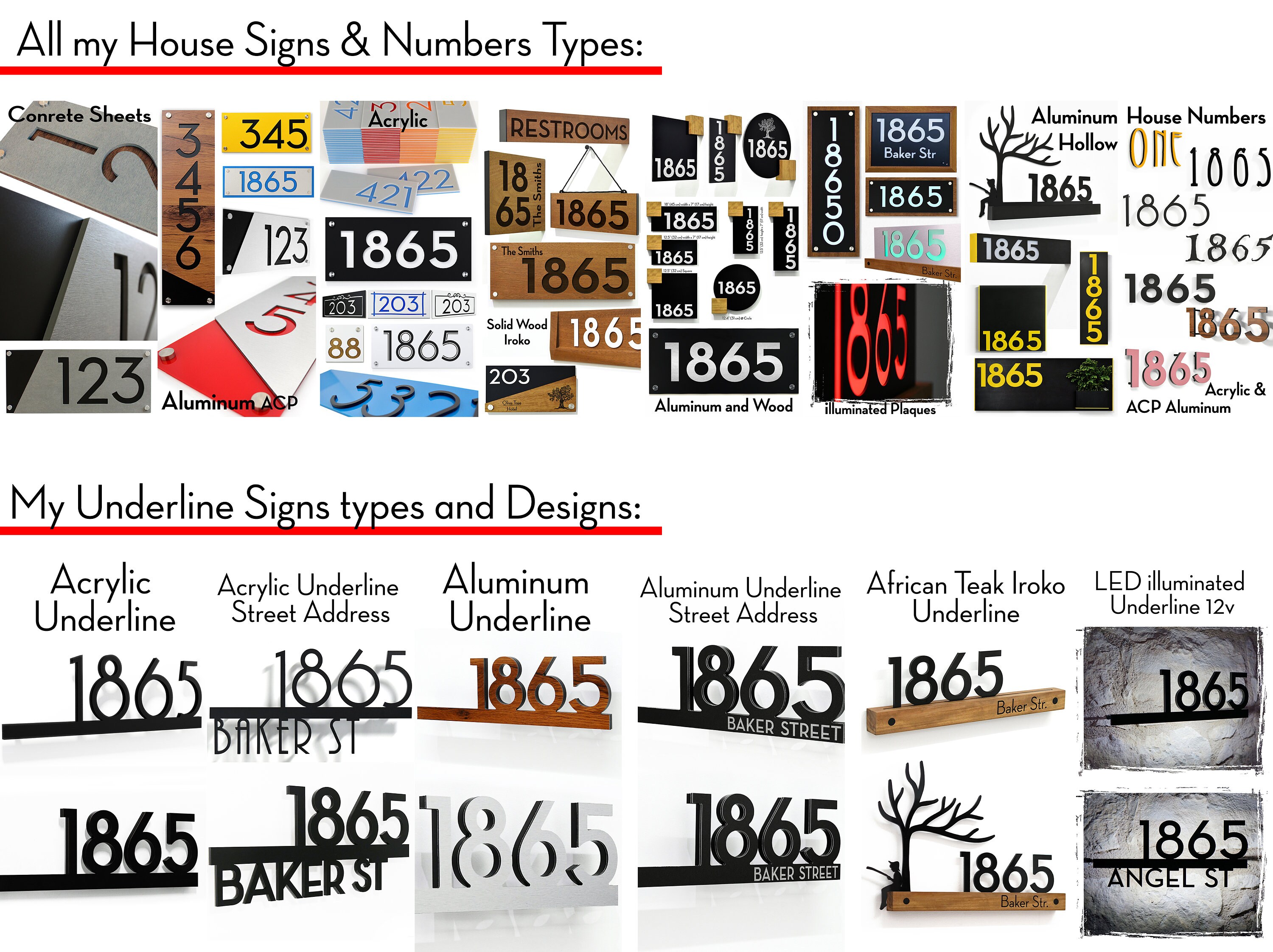 Modern House Numbers - Square Solid Wood African Teak Iroko With Laser ...