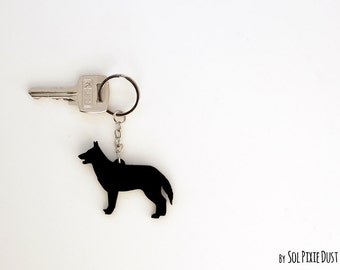 Silhouette de porte-clés chien de berger allemand