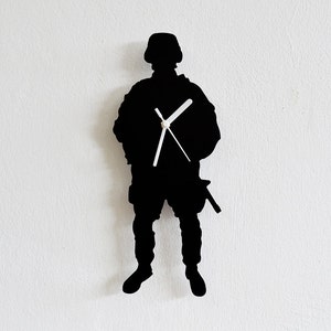 US Army Soldier Silhouette - Wall Clock