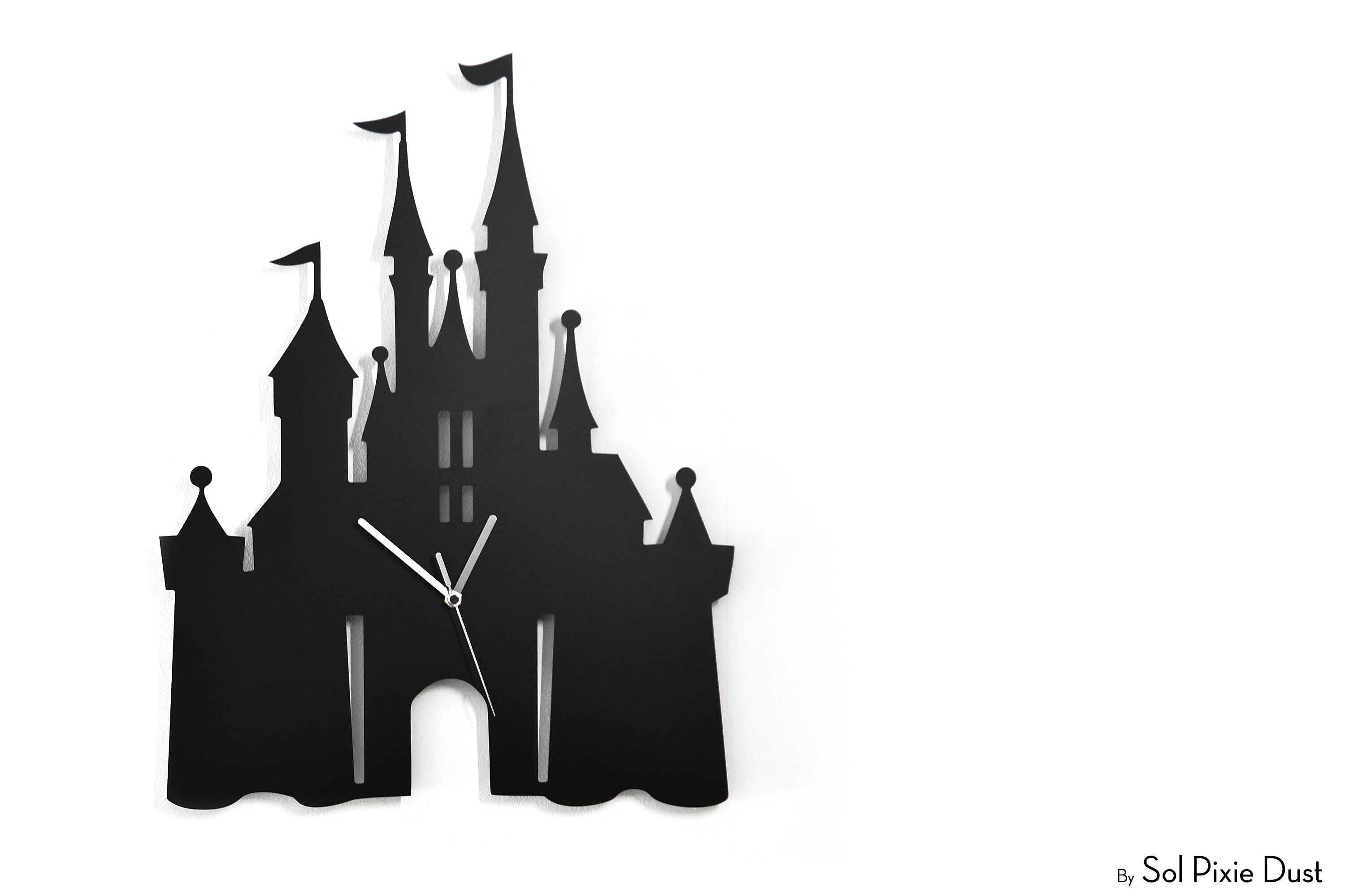 Cinderella Castle Silhouette Wall Clock Wall Clock Etsy 日本