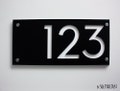 Modern House Numbers - Rectangle Black with White Acrylic - Contemporary Home Address - Sign Plaque - Door Number product logo