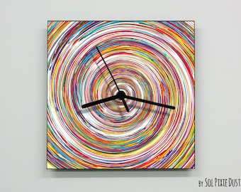 Colorful Round Abstract seamless pattern Wall Clock