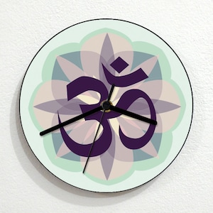 Yoga Devanagari OM  ॐ - Wall Clock