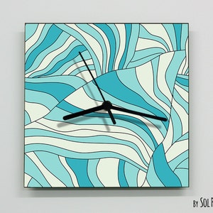 Abstract texture with wavy stripes Wall Clock