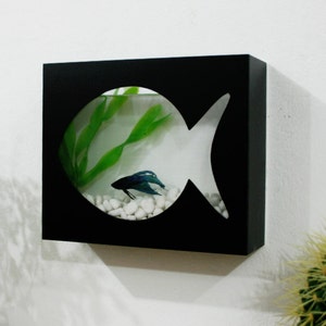 Modern Betta Fish Tank Aquarium Desktop aquarium or Wall Mounted Fish Aquarium image 1