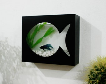 Modern Betta Fish Tank Aquarium - Desktop aquarium or Wall Mounted Fish Aquarium