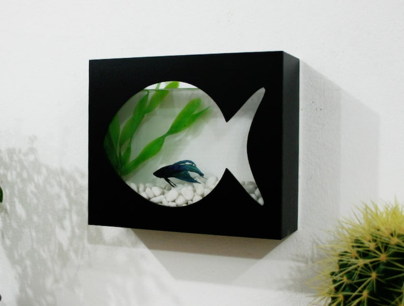 Modern Betta Fish Tank Aquarium  Desktop aquarium or Wall image 1