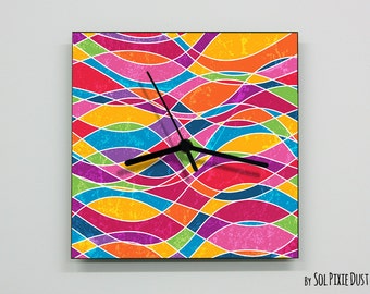 Colorful Abstract seamless pattern Wall Clock