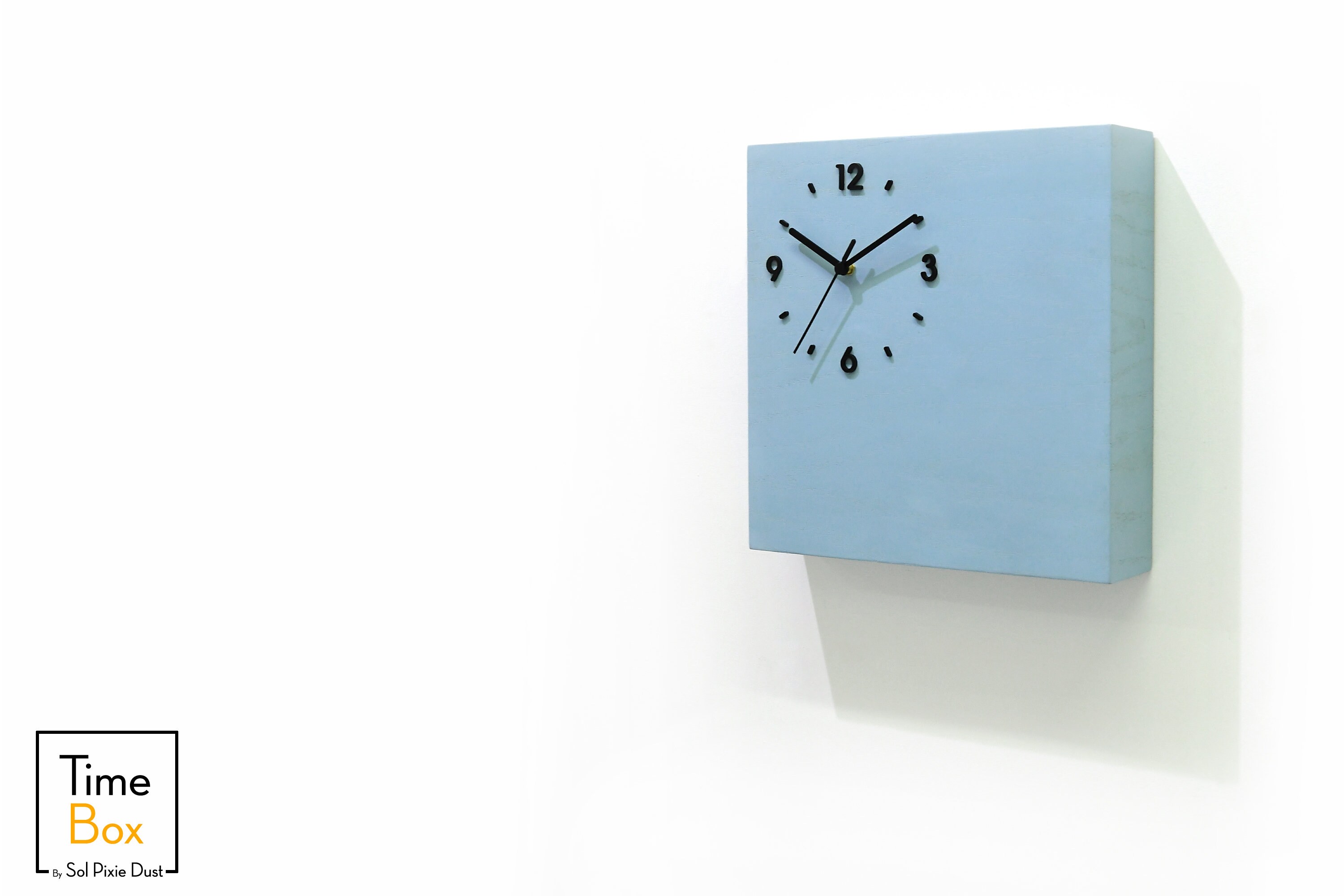 Time Clock Box Wooden Time Box Clock With Secret Compartment - Blue Chalk - Pendulum ...